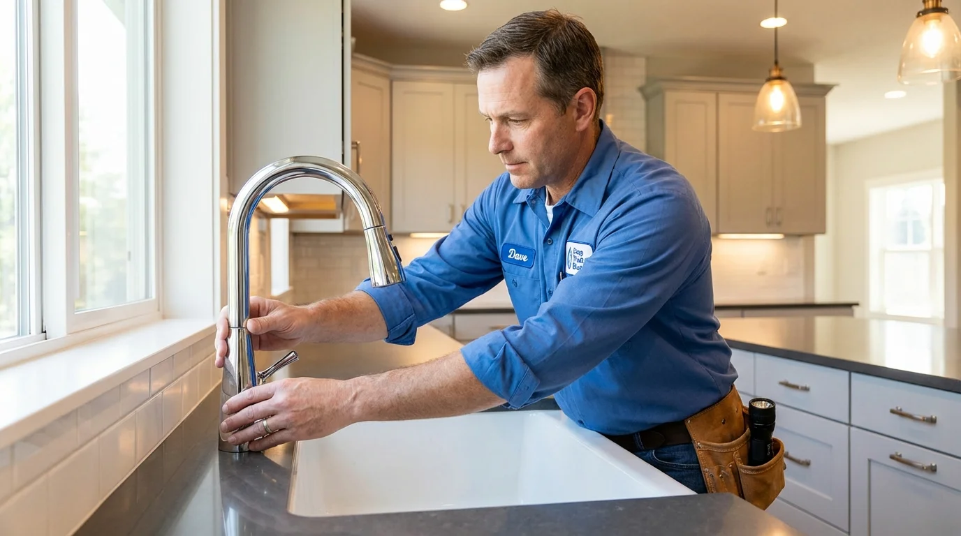 Kitchen faucet installation by Johns Plumbing LLC in Yorkville